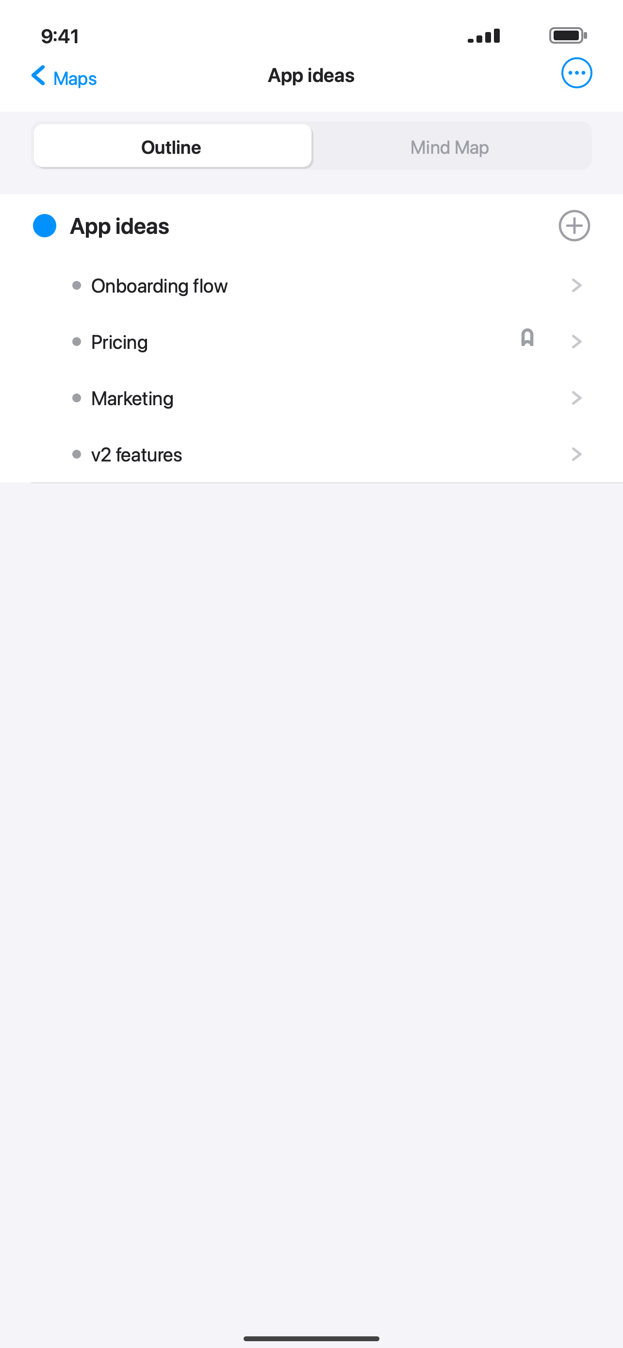 Outline editing screen